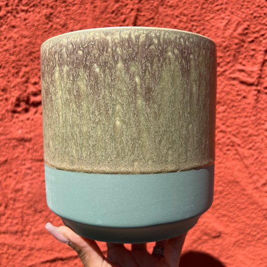 Green Marbled Cache Pot