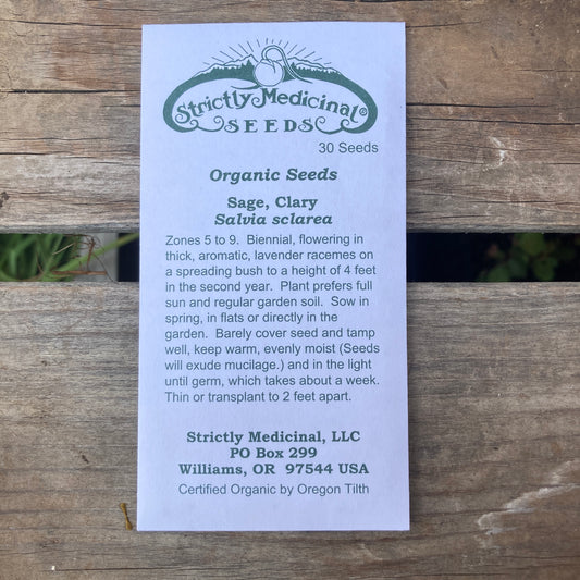 Clary Sage (Salvia sclarea)- Organic - Strictly Medicinal Seeds