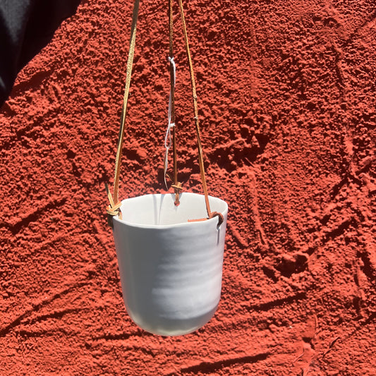 4.5" White Hanging Planter