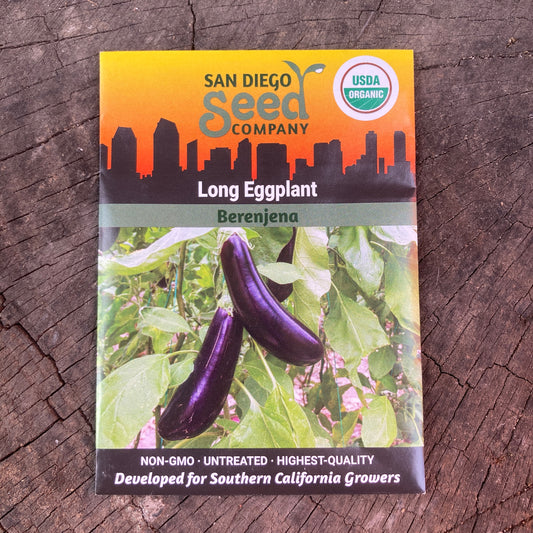 Eggplant, Long Purple - Organic - San Diego Seed Company
