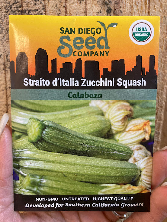 Squash, Straito d'Italia Zucchini Summer - San Diego Seed Company